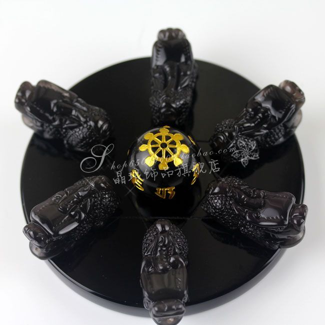 晶琅黑曜石旺财貔貅七星阵--一腰缠万贯易久堂